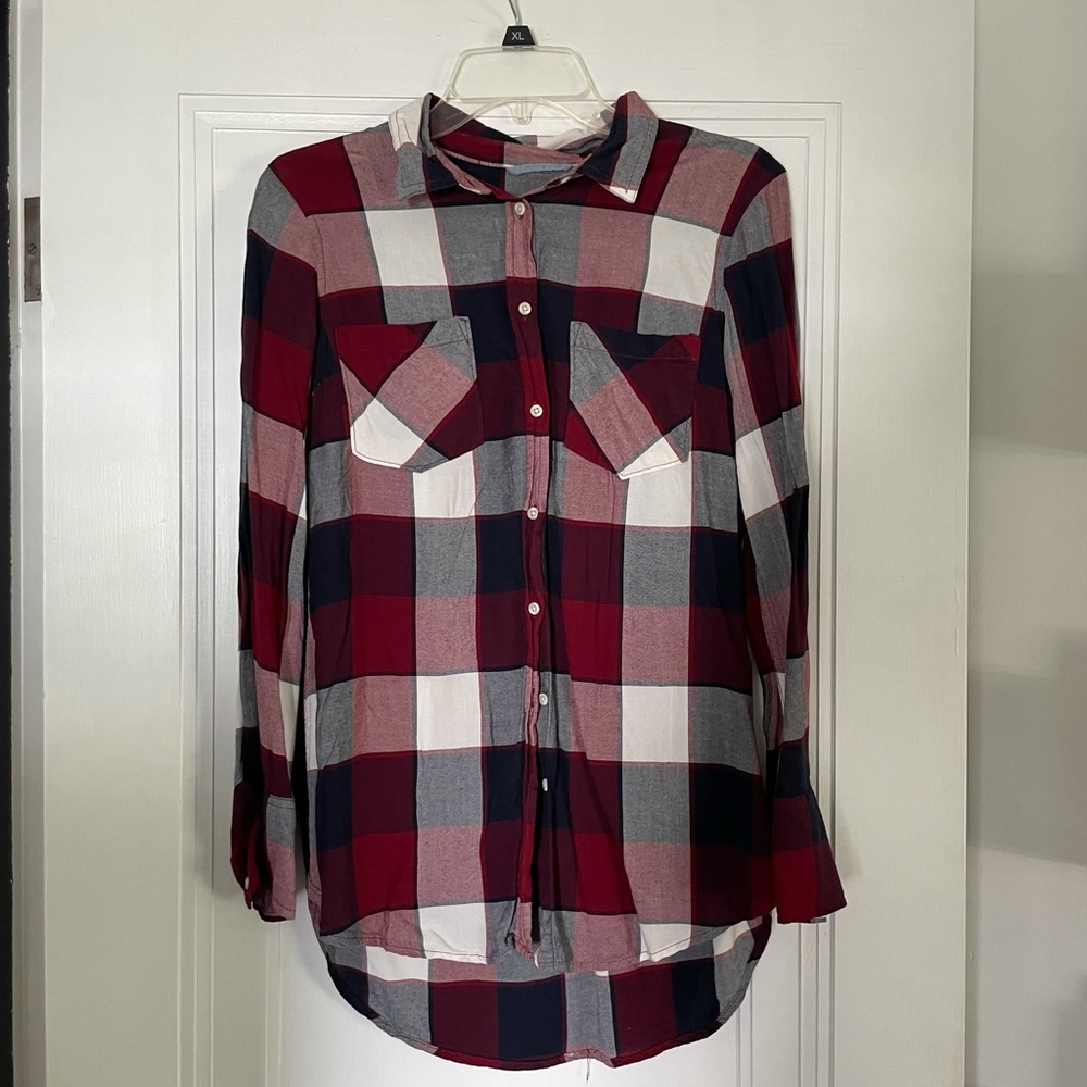 Merona Red and Blue Plaid Flannel